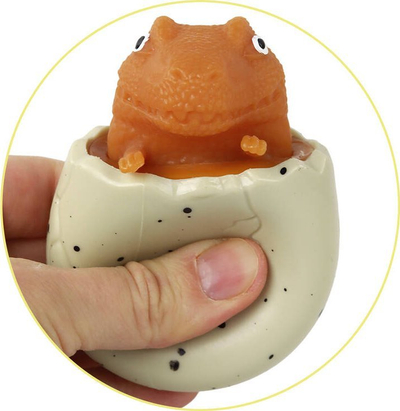 Lodër antistres Lean Toys Dinosaur In Egg Squishy Squeezer, shtrydhëse silikoni, për fëmijë dhe të rritur, shumëngjyrëshe