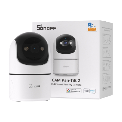 Kamerë sigurie SONOFF CAM PT2, smart Wi Fi, pamje 360°, bardh e zezë