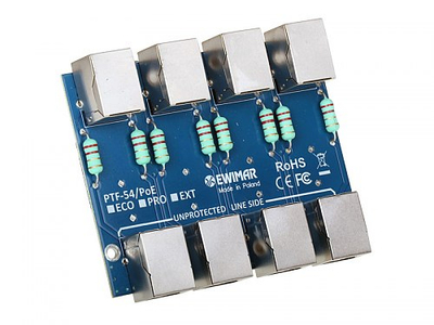 Modul mbrojtës LAN Ewimar PTF-54-ECO/PoE, PoE deri 60W, 10/100 Mbit, blu