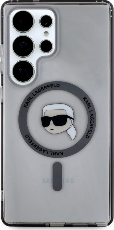 Kapak telefoni Karl Lagerfeld Button MagSafe për Galaxy S25 Ultra, TPU PC, me MagSafe, transparent