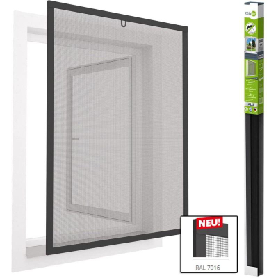 Rrjetë kundra insekteve Easy Life Window ALU, 100x120cm, për dritare, ngjyrë antracit