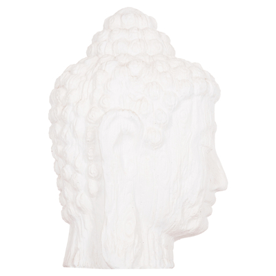 Skulpturë dekorative XXL Buddha Head HM4385.02, 90x90x100 cm, gips, e bardhë