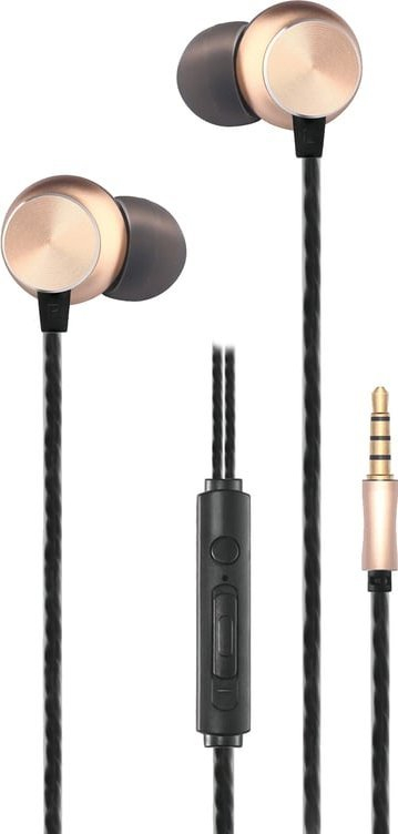 Kufje me kabllo 2GO 795962, in-ear, me mikrofon, ngjyrë ari
