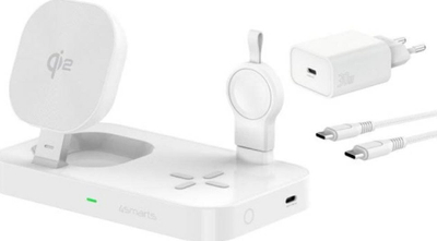Станција за полнење 4smarts Qi2 Trident, 3 во 1, за Samsung Watch, црна