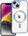 Këllëf silikoni Electro Mag për iPhone 14, MagSafe, i tejdukshëm me blu