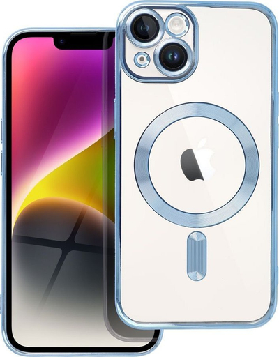 Këllëf silikoni Electro Mag për iPhone 14, MagSafe, i tejdukshëm me blu