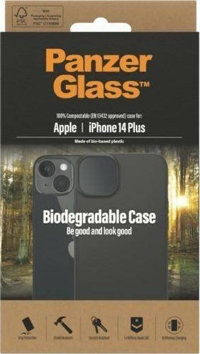 Mbulesë PanzerGlass Biodegradable për iPhone 14 Plus 6.7", e zezë