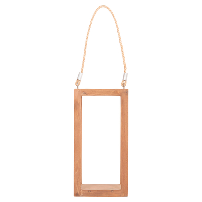 Fanar dekorativ tavoline FENT HM4583, dru teak, 15x15x30 cm, ngjyrë natyrale