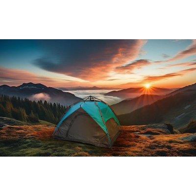 Çadër kampingu Holiday Automatic, për 3 veta, 210x180x140 cm, 2 në 1, gri