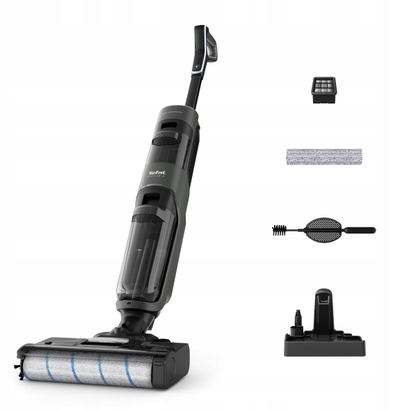 Fshesë elektrike vertikale Tefal X-Clean 4 GF5035, pa kabllo, me funksion larjeje, gri