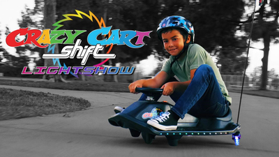 Go kart elektrik Razor Crazy Cart Shift Lightshow, bateri litium, deri 8 mph, rrota me drita, për moshën 6+