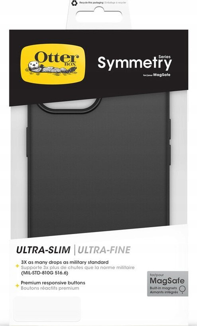 Mbulesë mbrojtëse Symmetry MagSafe për iPhone 13 14 15, profil i hollë, rezistente ndaj goditjeve, e zezë
