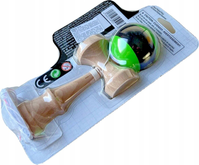 Lodër Kendama druri, madhësi normale, jeshile