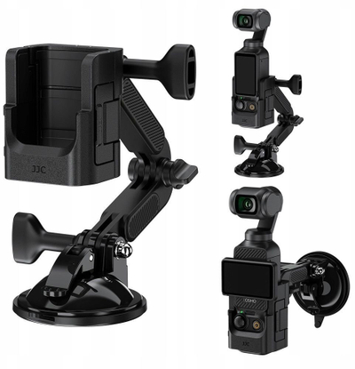 Mbajtëse me kupë thithëse JJC SCM OP3 për DJI Pocket 3, me cold shoe, ngjyrë e zezë