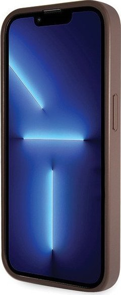 Kuti mbrojtëse Guess GUHCP14LP4TDSCPW për iPhone 14 Pro, hardcase crossbody, print 4G, kafe