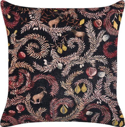 Jastëk dekorativ Beliani RICINUS, 45x45cm, velvet, i zi