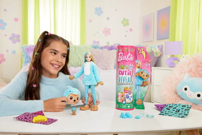 Kukull Barbie Cutie Reveal, Teddy Dolphin, set lodër, blu e hapur