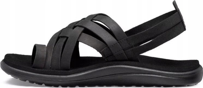 Sandale Teva Voya Strappy Leather, lëkurë, me shollë EVA, të zeza