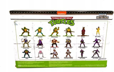 Set figurina metali Jada Toys Turtles Nanofigs Wave 1, 18 copë, shumëngjyrëshe