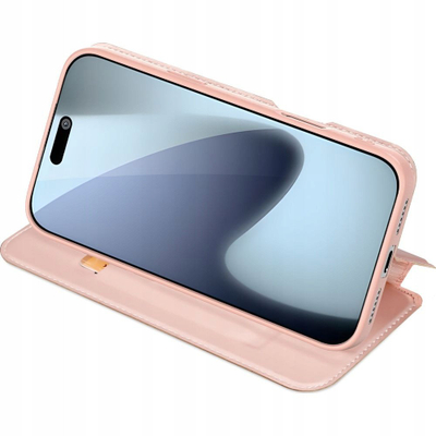 Kapak telefoni Dux Ducis Skin Pro, për iPhone 17 Pro, me qëndrim, rozë