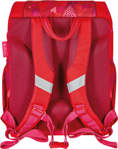 Set çantë shkolle Herlitz UltraLight Plus Sweet Hearts, ergonomike, për goca, e kuqe