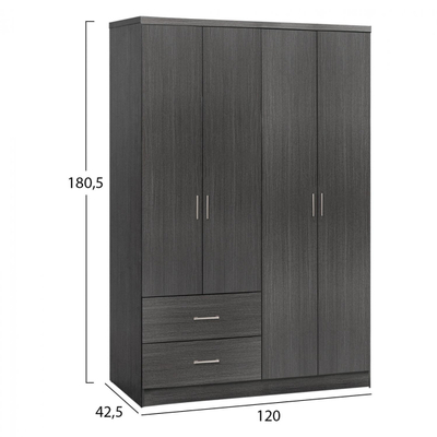 Dollap  4-dyersh, 2 sirtarë, 120×42.5×180.5 cm (HM339.01)