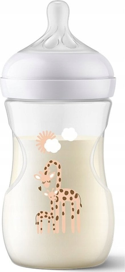 Biberon Philips Avent SCY903/66 Natural Response, 260 ml, dizajn gjirafë, transparent