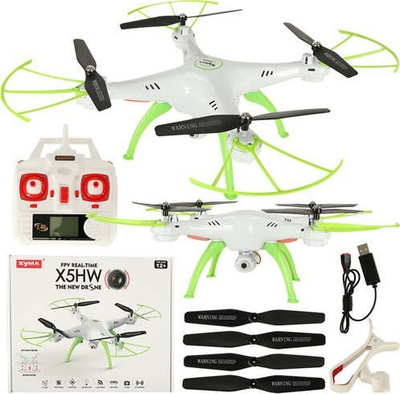 Dron Syma X5HW, RC 2.4GHz me kamerë Wi‑Fi FPV, i bardhë