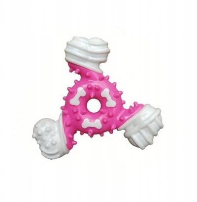 Lodër përtypëse për qen Barry King, 3 kocka, TPR, 11.5cm, rozë