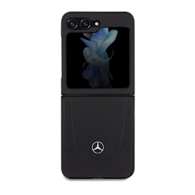 Këllëf telefoni Mercedes Leather Urban për Samsung Galaxy Z Flip5, lëkurë, mbrojtës, i zi