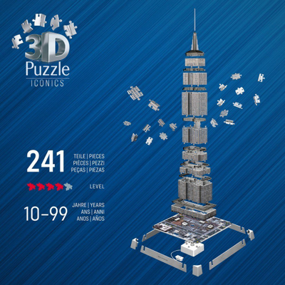 Puzzle 3D Ravensburger Iconics Empire State Building, me LED, shumëngjyrësh