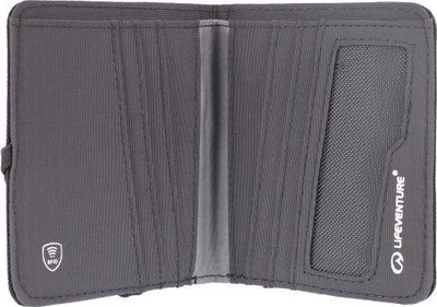 Portofol për karta RFID Compact, 10 cm, canvas, gri