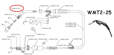 Qafë pishtari saldimi Weldline WMT2 25A, aksesor zëvendësues, metalike
