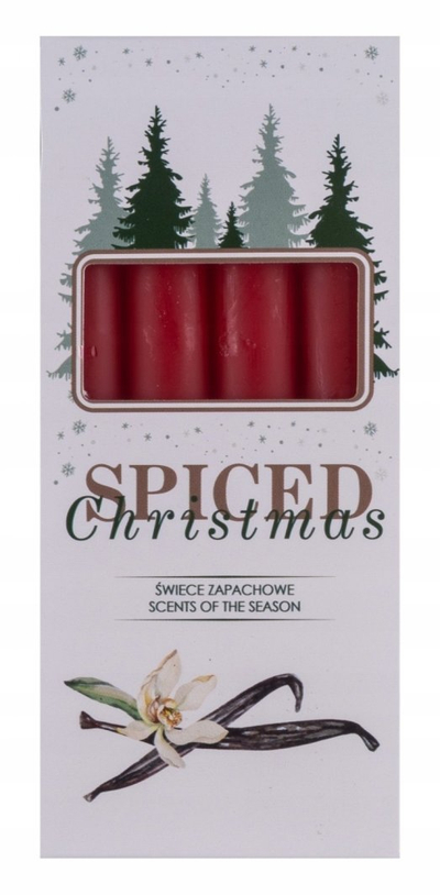 Set qirinj tavoline DONAU HOME Spiced Christmas, 20x170mm, aromë vanilje, të kuq