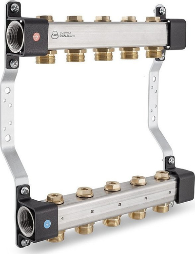 Manifold ngrohje KAN InoxFlow Equipped, 7 qarqe, inoks, argjendtë