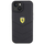 Kuti telefoni Ferrari Twist Metal Logo për iPhone 15 6.1", lëkurë, e zezë