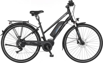 Biçikletë elektrike trekking Fischer Viator ETD 1861, 28", motor në mes, e zezë