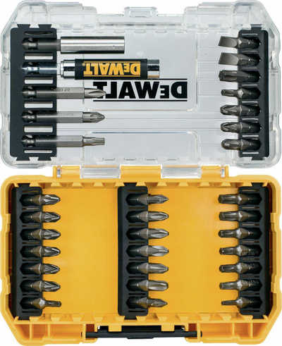 Set bitash kaçavide Dewalt 33 copa, 1/4", me kuti ToughCase+