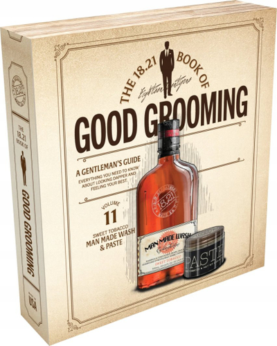 Сет подарок 18.21 Man Made Book of Good Grooming Vol. 11, Man Made Wash 532 ml, паста за коса 56 g, Sweet Tobacco