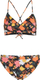 Set bikini për goca O'Neill Baay Maoi, bralet, me lule, me bazë të zezë