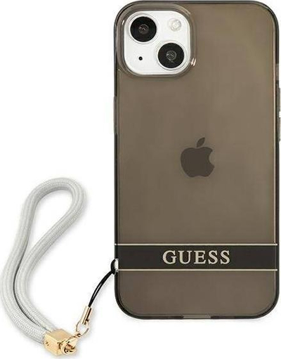 Mbulesë telefoni Guess Translucent Stap GUHCP13SHTSGSK, për iPhone 13 mini 5.4", hardcase, e zezë