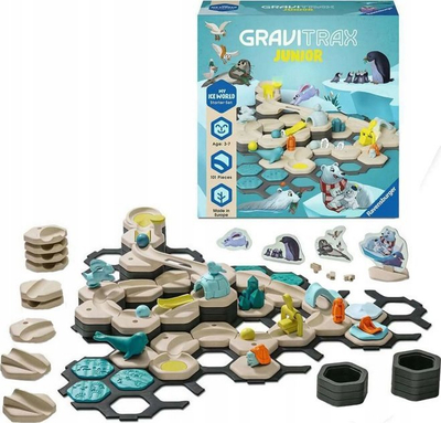 Set ndërtimi Ravensburger GraviTrax Junior Starter Set Ice Construction, për kalamaj 3+, me temë akulli