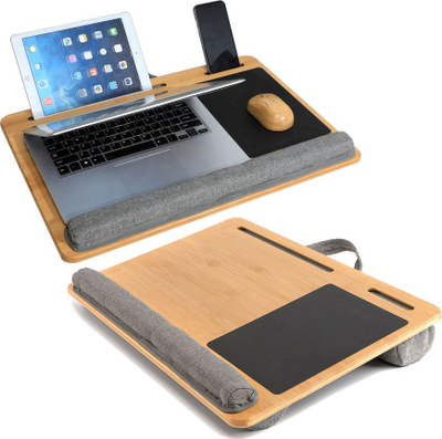 Tavolinë laptopi Mozos Ergo-wood, bambu natyrale, jastëk shkumë, kafe