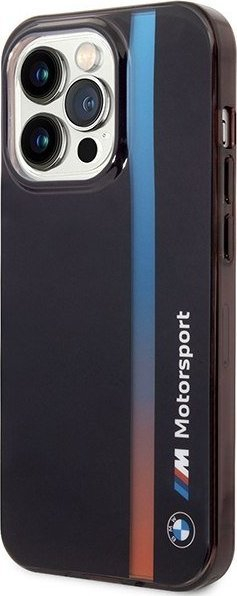 Mbulesë telefoni BMW Motorsport Tricolor Stripe, PC TPU, për iPhone 14, e zezë
