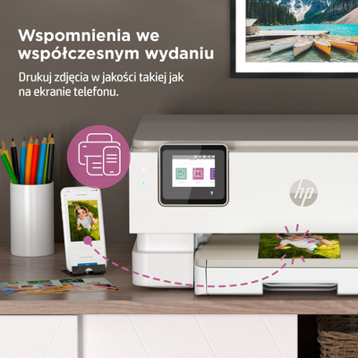 Printer multifunksional HP Inspire 7220e, Inkjet termal, bezhë