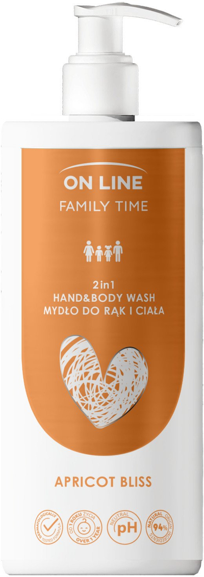 Sapun trupi dhe duarsh On Line Family Time Apricot Bliss, 2 në 1