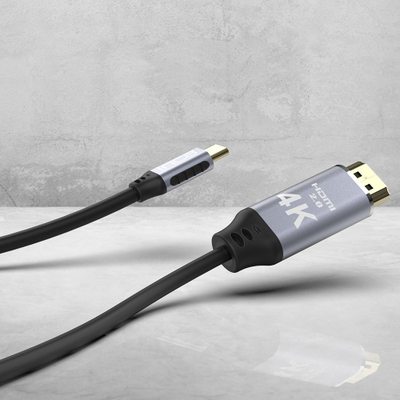 Kабел INCA ITCH-20, USB Type C во HDMI, 2 m, црн