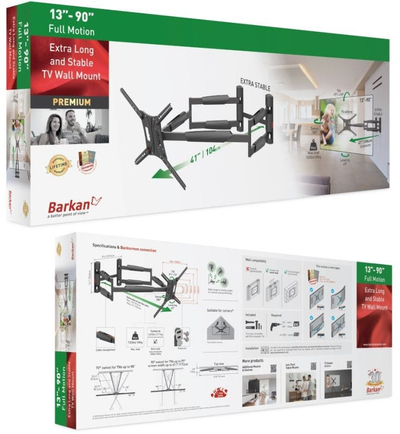 Mbajtëse muri për TV Barkan BM466XP, deri 90", 60kg, e zezë