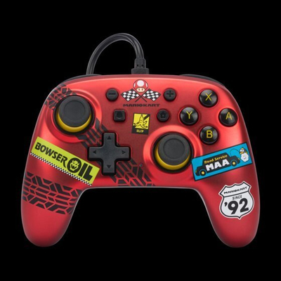 Kontroller PowerA Nano Mario Kart, me kabllo, i kuq
