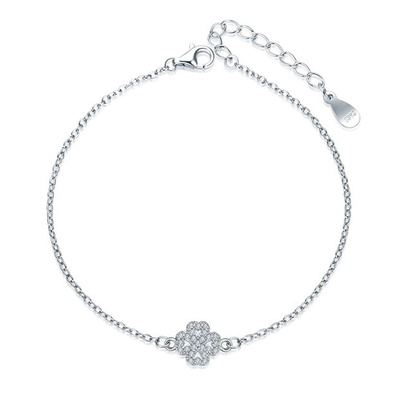 Byzylyk për femra MOISS Four-leaf Clover B0000565, i argjendtë